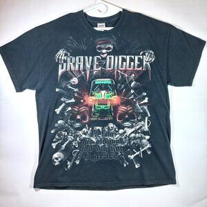 Grave digger XL shirt Vintage Monster truck Jam black diger Tshirts Y2K Vintage